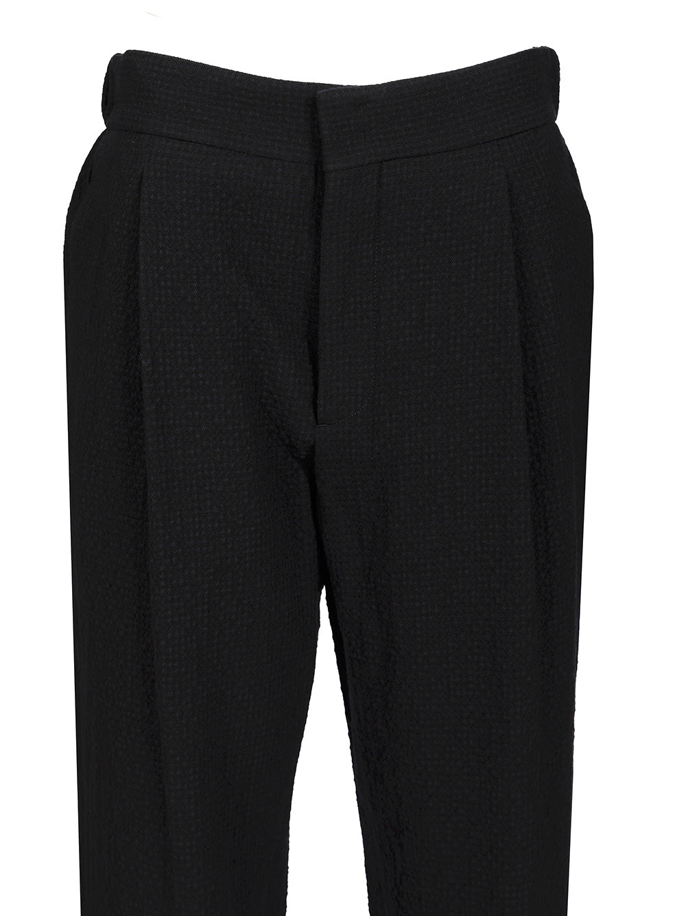 Giorgio Armani Stretch Wool Single Pleat Trousers - Blu | ad2cb057346bcb194a420daccccb1515487ac898