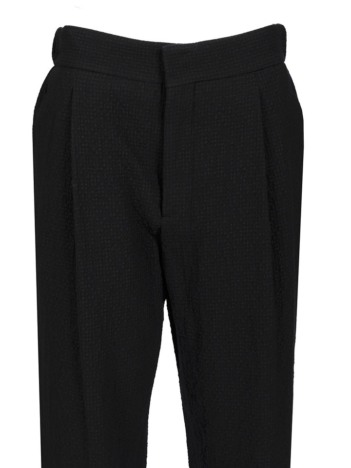 Giorgio Armani Stretch Wool Single Pleat Trousers - Blu | ad2cb057346bcb194a420daccccb1515487ac898