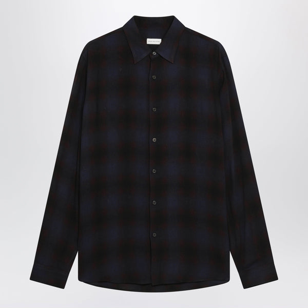 Brown Check-Pattern Viscose Shirt
