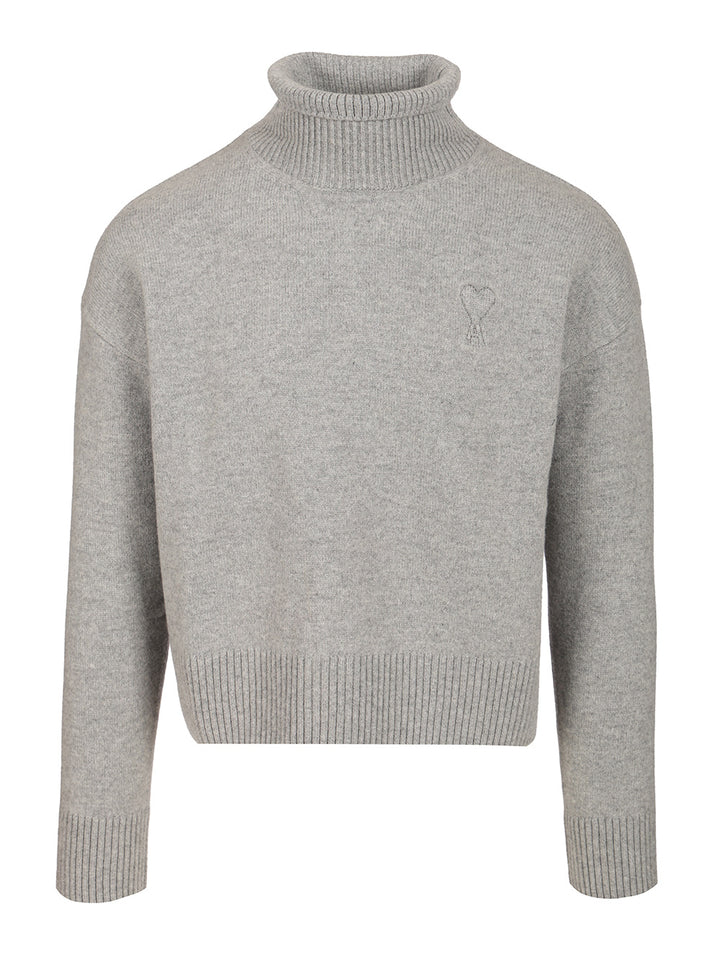 Ami Turtleneck Sweater Knitwear - Grey | 55086f763ba3c5e26347084d8c5e9455426fce67