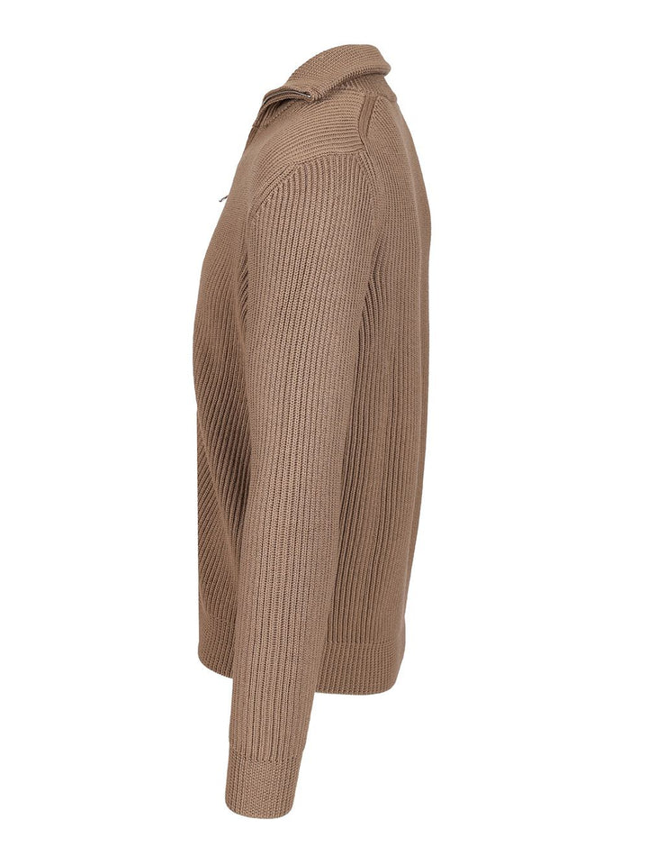 Al Duca D'Aosta Ribbed Cardigan Knitwear - Beige | d0b41fa64396f21f842a264815c920cedd5b902b