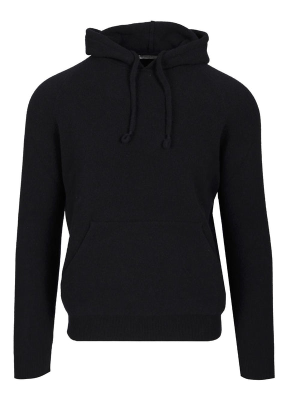 Maglione in Mohair con Cappuccio Maglieria Blu