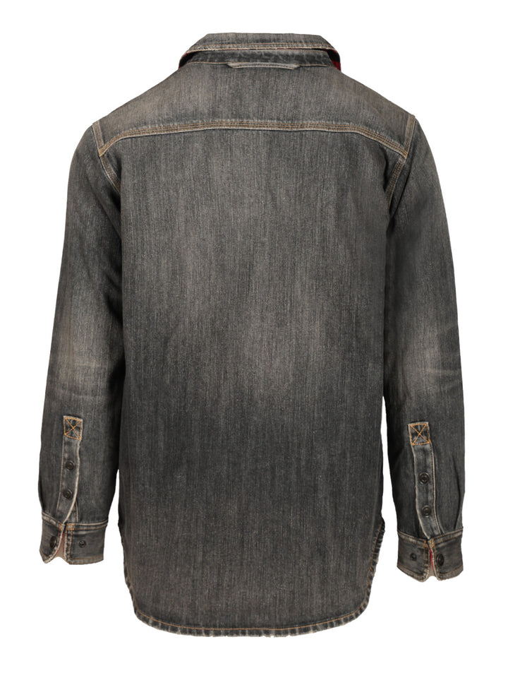 Balenciaga Denim Overshirt Shirts - Grey | 1ec521feefd3c637efff2be52f8cfce75b10ea2e