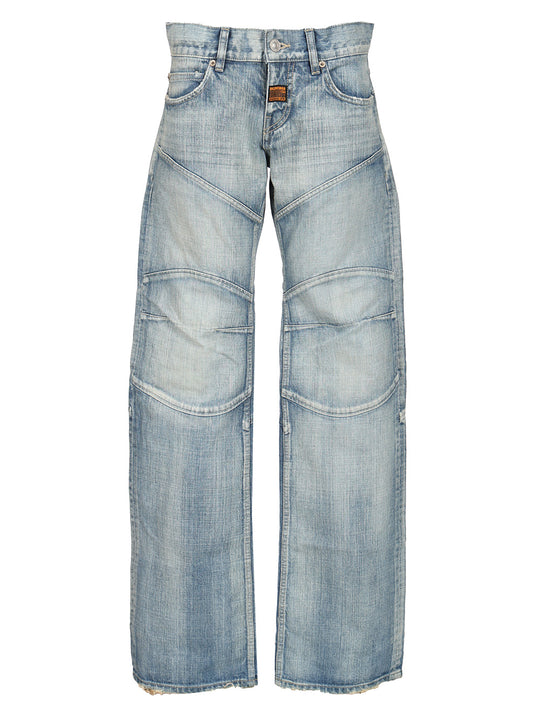 Fitted Low-Waist Jeans Blu