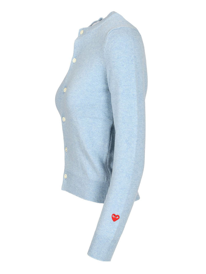 Comme Des Garcons Play Wool Cardigan Knitwear - Light blue | 6a458ef145410519efd6278239290343552b2296