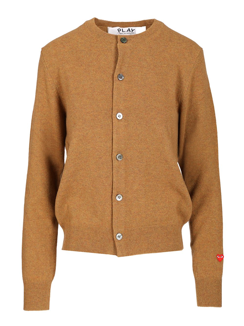 Comme Des Garcons Play Wool Cardigan Knitwear - Beige | 971741ec6da3e4edb11d3aafa29ce84d3360da61