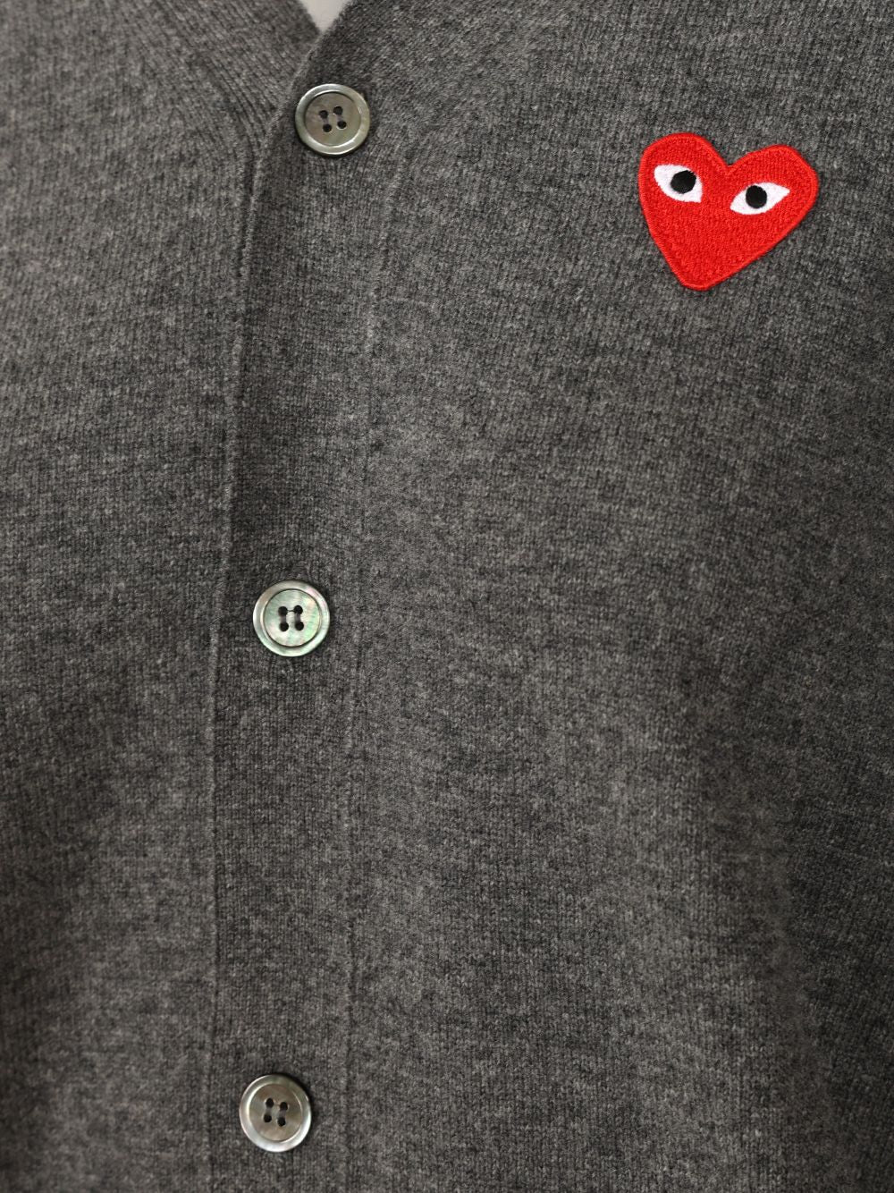 Comme Des Garcons Play Wool Cardigan Knitwear - Grey | b9f57740898d6ed368444adba94e6152d822cd56