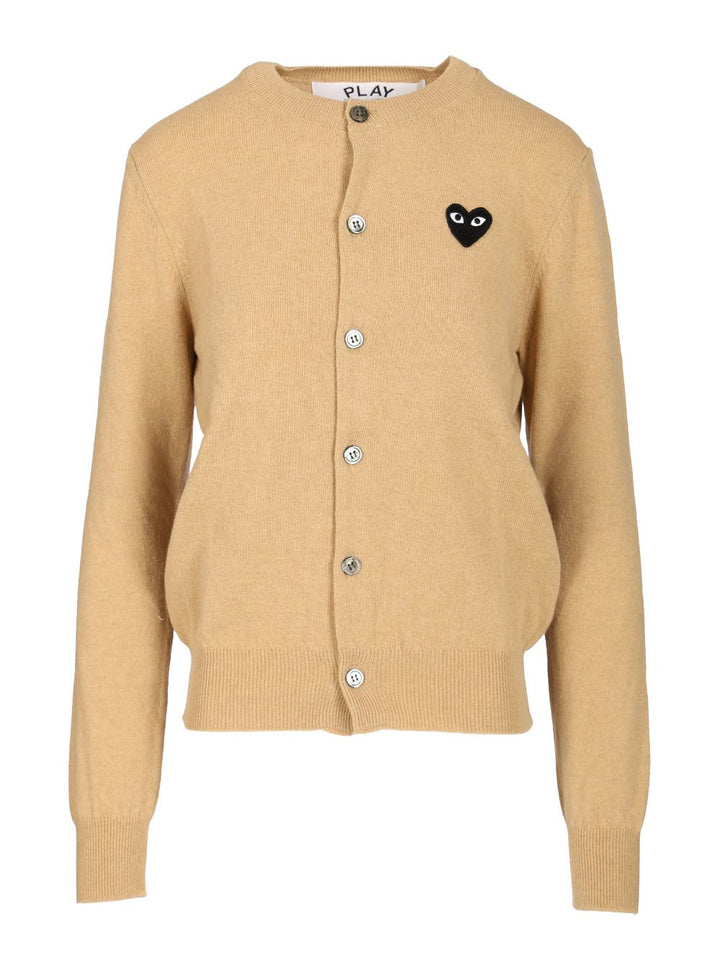 Comme Des Garcons Play Wool Cardigan Knitwear - Beige | 7952d5370b1ad3dd0fe852f2dc322a49f83dd94c