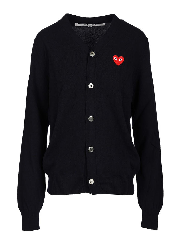 Comme Des Garcons Play Wool Cardigan Knitwear - Blu | 96303815023e5e91152289cced667146b544c051