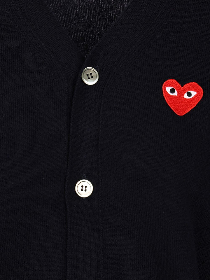 Comme Des Garcons Play Wool Cardigan Knitwear - Blu | a4d1ebde6bf95b46fc26bc354857cd6fcc7ede14