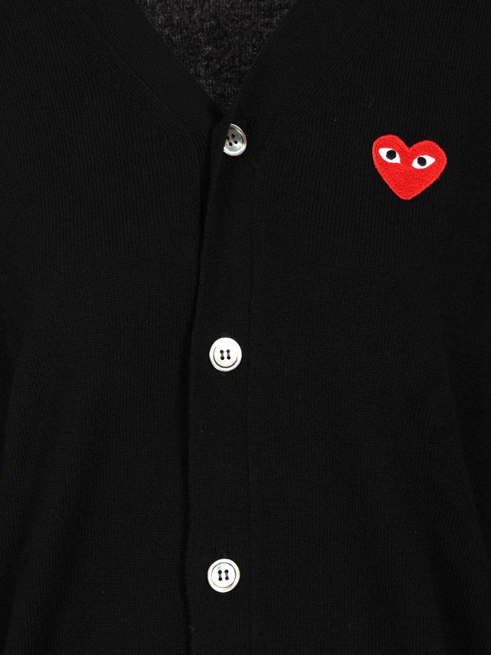 Comme Des Garcons Play Wool Cardigan Knitwear - Nero | 1056dd8c77c0a3e8fac0d881100afac979785a4f