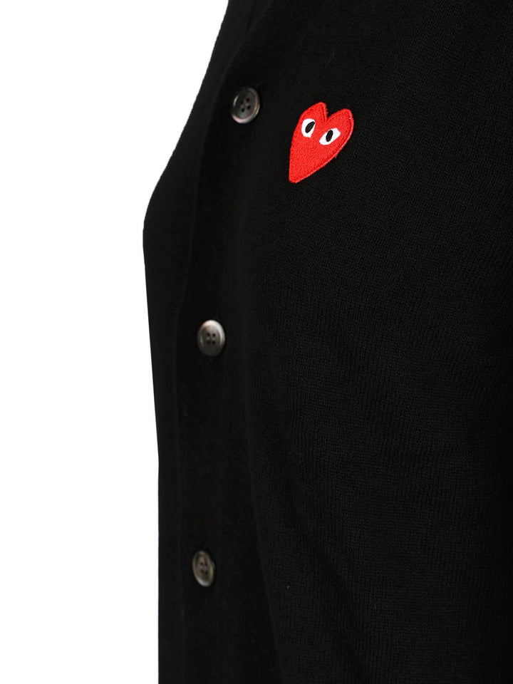 Comme Des Garcons Play Wool Cardigan Knitwear - Nero | 3a1d985da8a763b75907e4607162869ccc644e5e