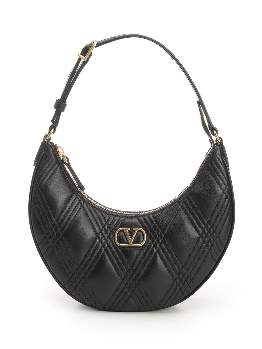 Valentino Garavani Mini Hobo Vlogo Signature Quiltie 67 Small leather goods - Nero | a547d588ccf831f9920c7c09256f20b5e8913c87