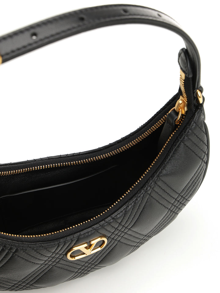 Valentino Garavani Mini Hobo Vlogo Signature Quiltie 67 Small leather goods - Nero | e16d05307afed6e3ff5f54500a816554c6c50cd2