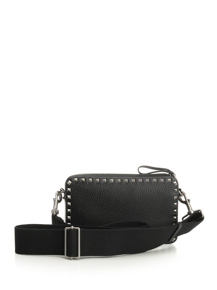 Valentino Garavani Rockstud Leather Shoulder Bag Crossbody Bags - Nero | 87439a1dc931e65f5849cf76121f8fc53ebee5ba