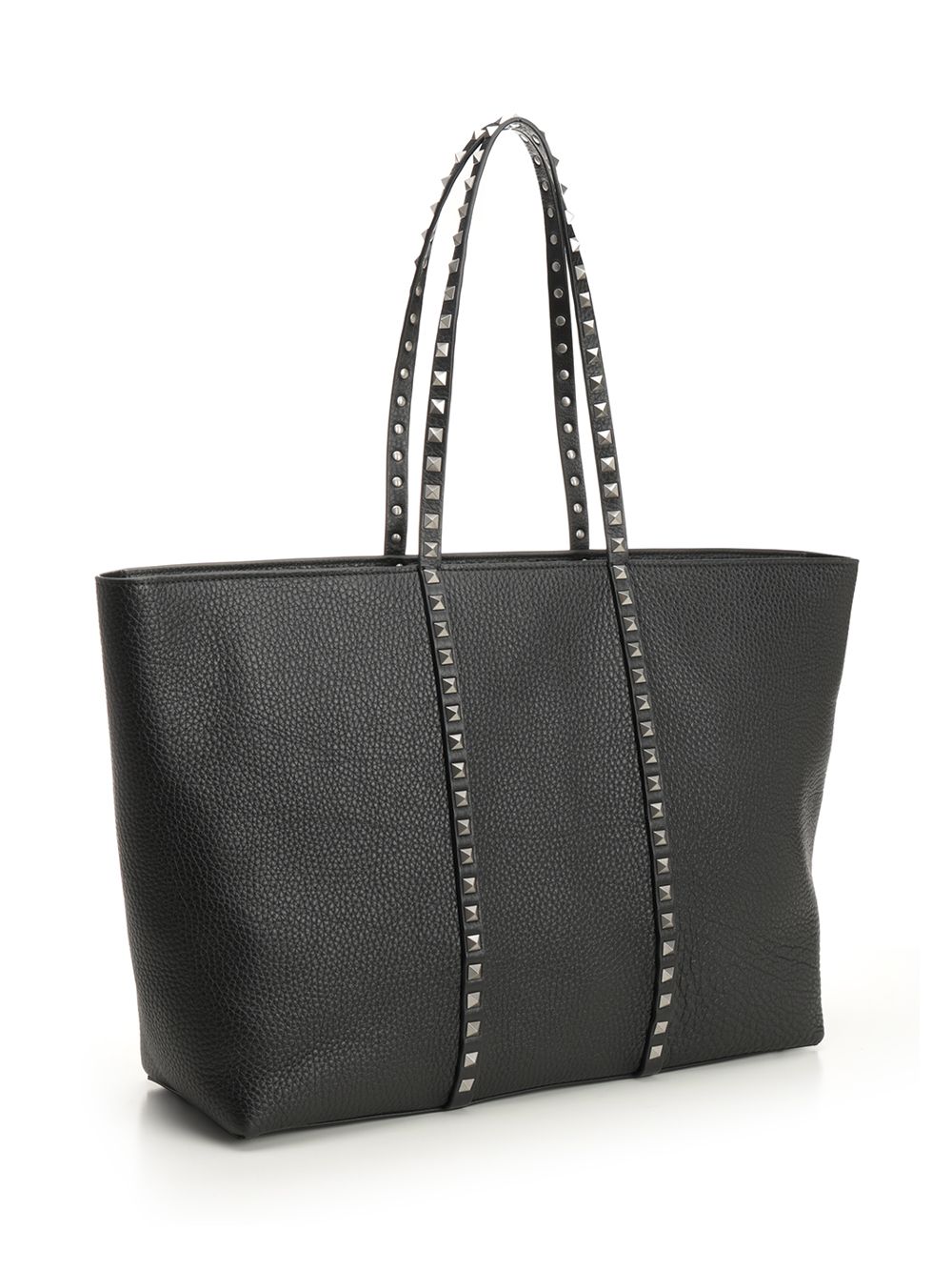 Valentino Garavani Rockstud Leather Tote Bag Shoulder Bags - Nero | 4909319d8d2c264d3d3b78d6b9fc122e6e5d6b1c
