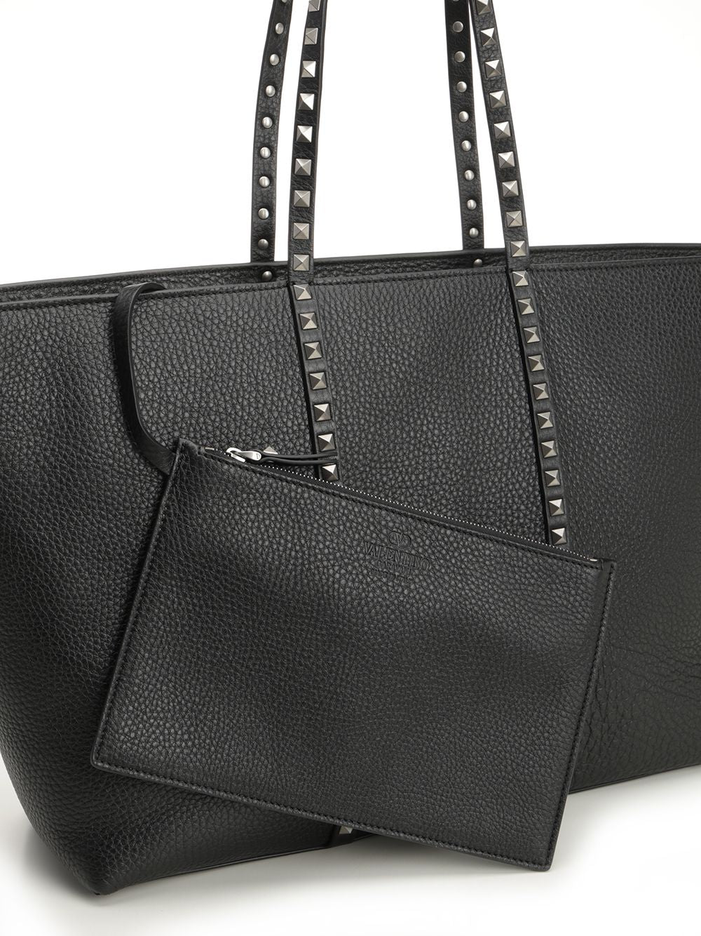 Valentino Garavani Rockstud Leather Tote Bag Shoulder Bags - Nero | d31cb383691a821b2d1dde800af8ffdb57c5e7ab