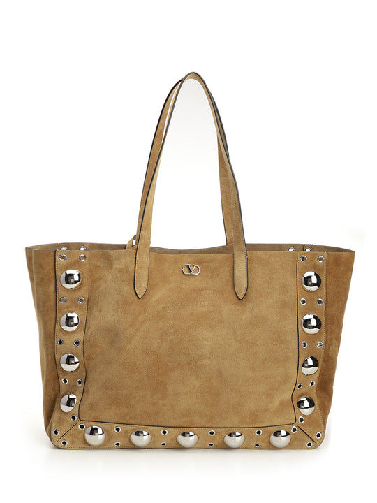 NellcôTe Large Suede Shopping Bag Shoulder Bags Marrone