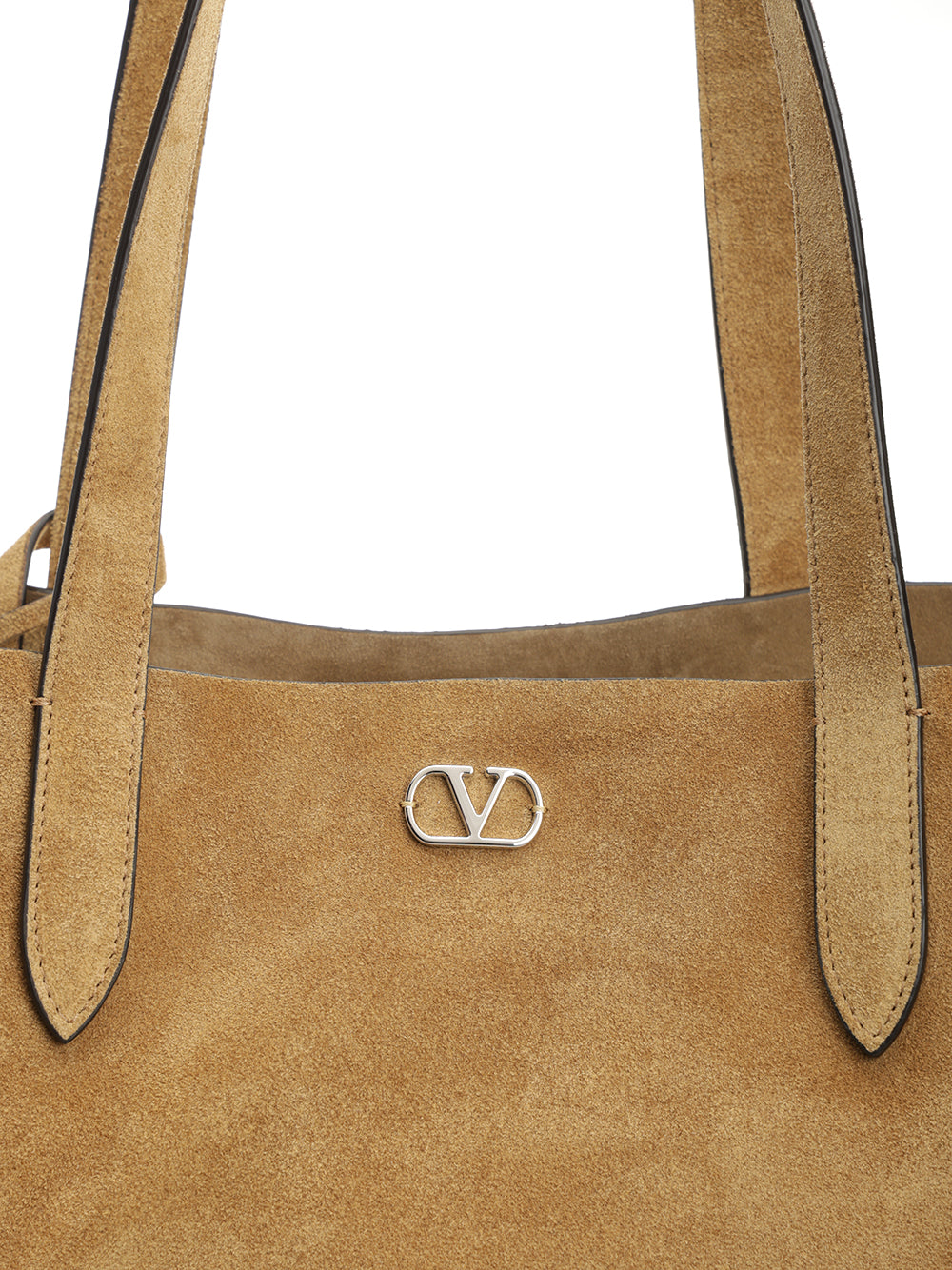 Valentino Garavani Nellcôte Large Suede Shopping Bag Shoulder Bags - Marrone | 1391b6c04a46e53add1e7c903d69c85cae3158da