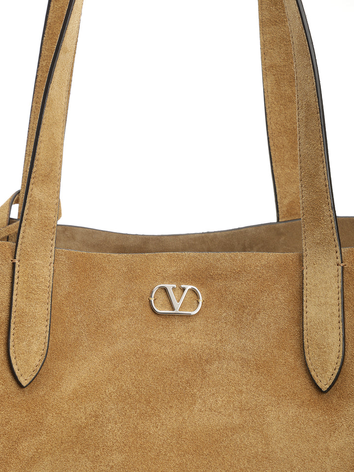 Valentino Garavani Nellcôte Large Suede Shopping Bag Shoulder Bags - Marrone | 1391b6c04a46e53add1e7c903d69c85cae3158da