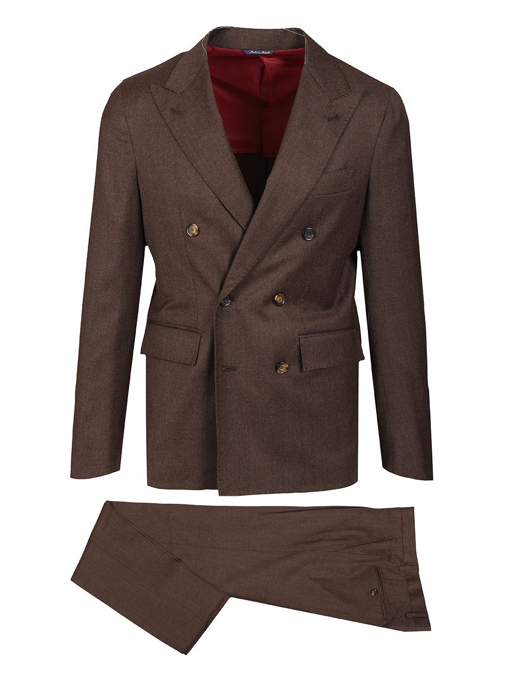 Al Duca D'Aosta Flannel Double-Breasted Suit Abiti - Marrone | 3403aa0e17ffd06af248a683e26fad8b749a8895