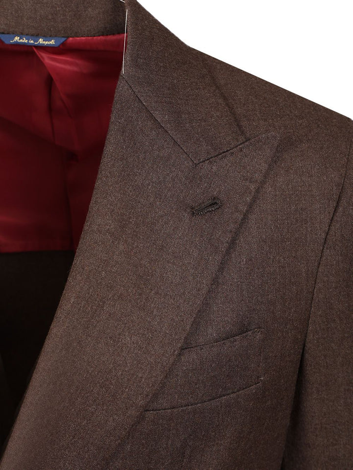 Al Duca D'Aosta Flannel Double-Breasted Suit Abiti - Marrone | a2247cea2502a685d00152cd19b1265613712d18