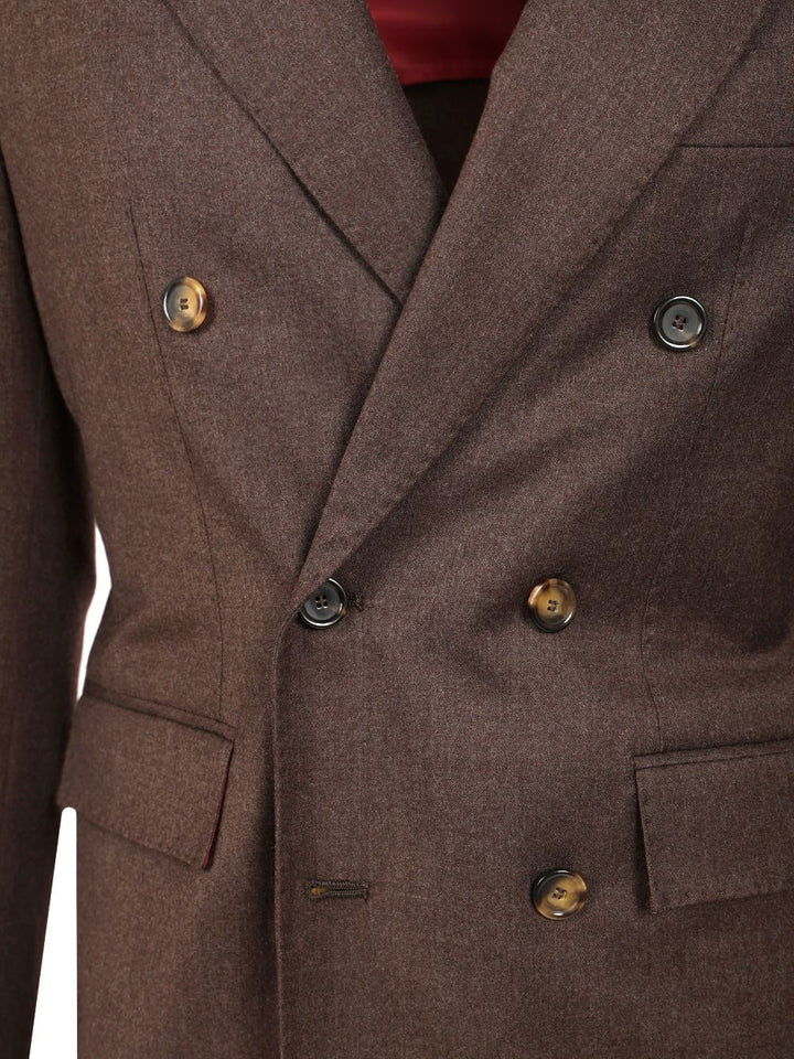 Al Duca D'Aosta Flannel Double-Breasted Suit Abiti - Marrone | 95464b1bc0db1d0e2289caef508b8af96af5d65d