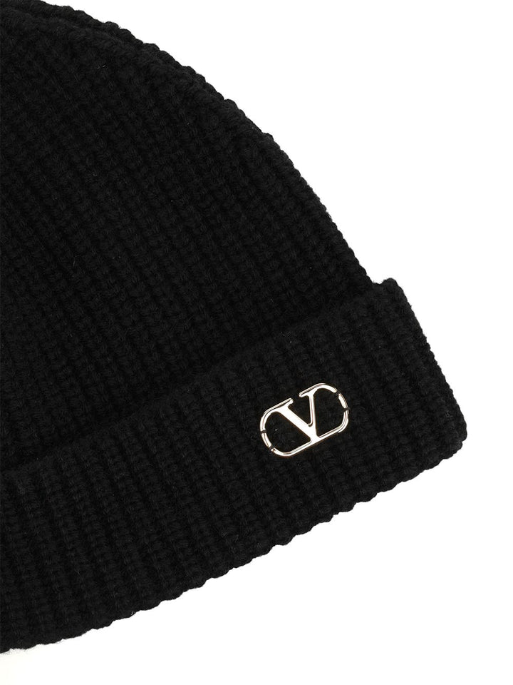 Valentino Garavani Cashmere Bennie Cap Cappelli - Nero | 9814447dda7ac0c9778e877a606407c4b4d9ad1a