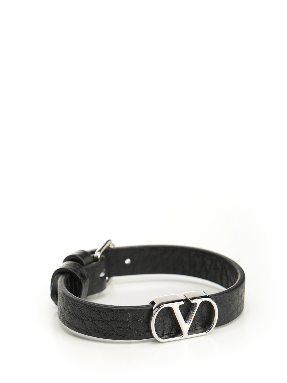 Valentino Garavani Vlogo Signature Leather Bracelet Gioielli - Nero | 001883419dba4c80436a3e17375f4a242039847d