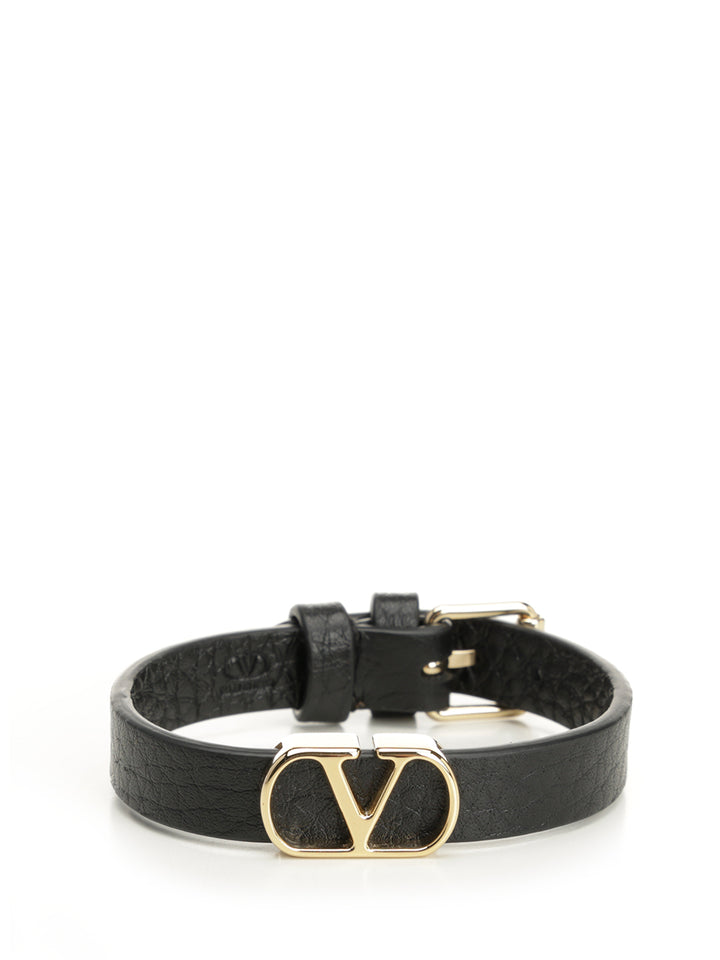 Valentino Garavani Vlogo Signature Leather Bracelet Gioielli - Nero | 00aab465c374c42c340be06599a343f9b400b640