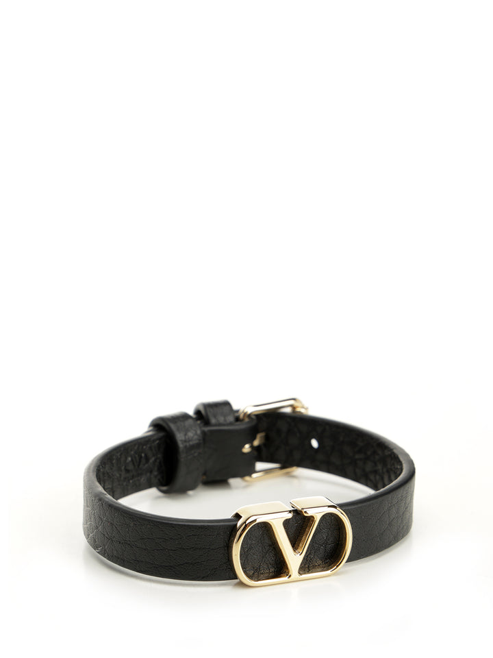 Valentino Garavani Vlogo Signature Leather Bracelet Gioielli - Nero | 2753ab80d51005eac2c186cc7b458d7a8e6953a9