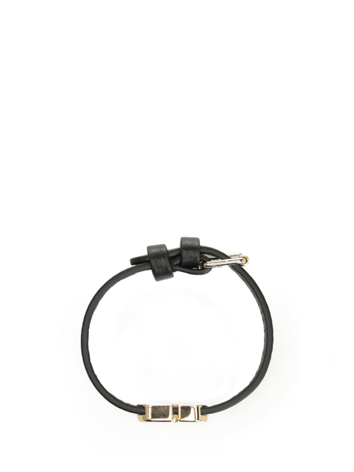 Valentino Garavani Vlogo Signature Leather Bracelet Gioielli - Nero | 056b39a5eb901db0c7b58ba2a02904b50cbf68db