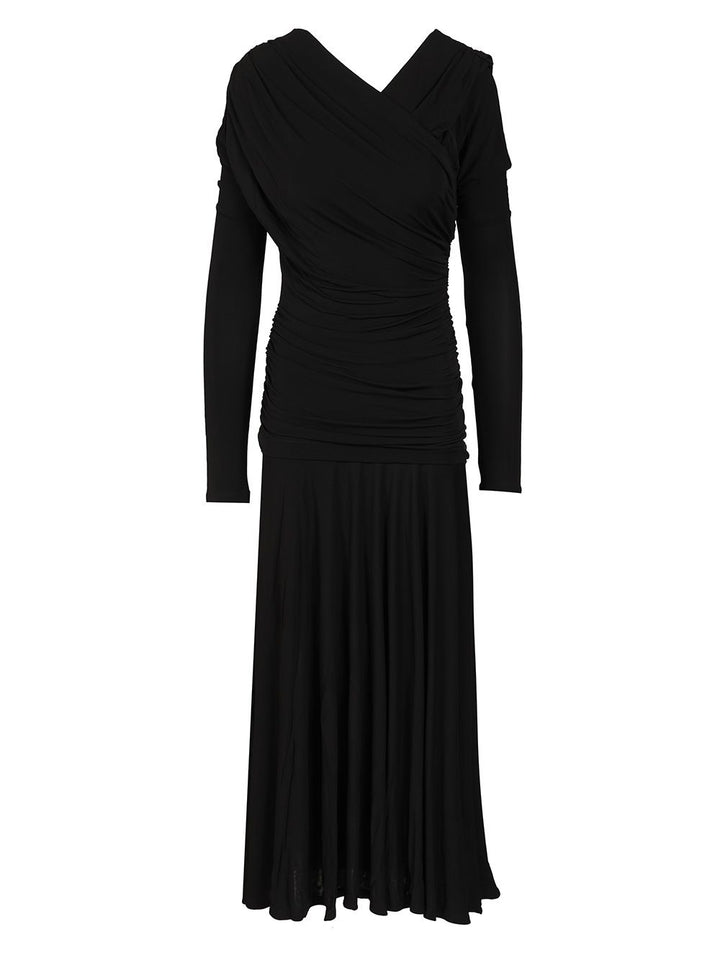 Ganni Ruffled Dress Abiti - Nero | be1c2e6dc0dafefebe7f236fb48e96e97198f492