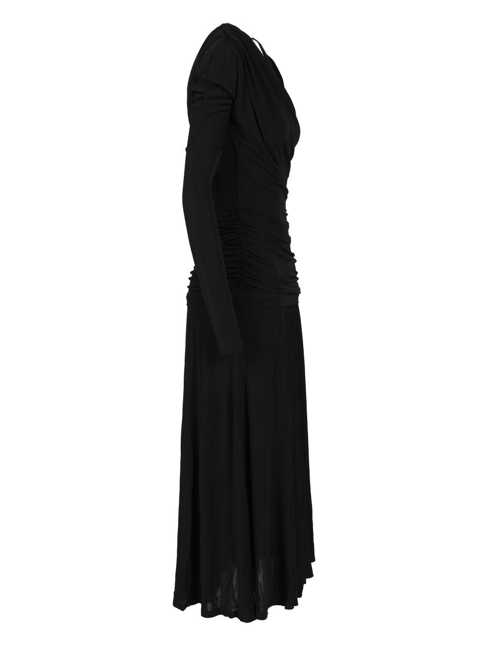 Ganni Ruffled Dress Abiti - Nero | 1002d510e6e4a5ae23e7a500f40c0cbf74a8e503