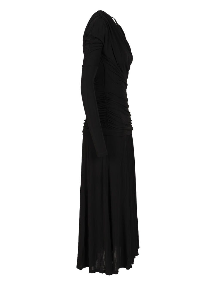 Ganni Ruffled Dress Abiti - Nero | 1002d510e6e4a5ae23e7a500f40c0cbf74a8e503