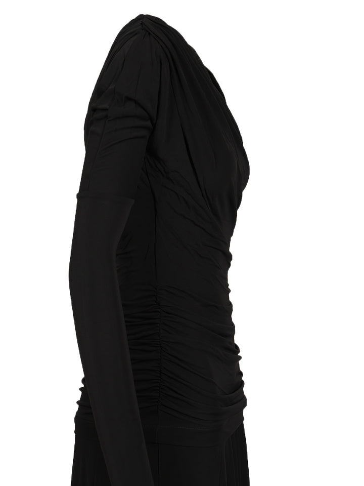 Ganni Ruffled Dress Abiti - Nero | 20b3fe919578500684dc4520d82033ca74c30dcd