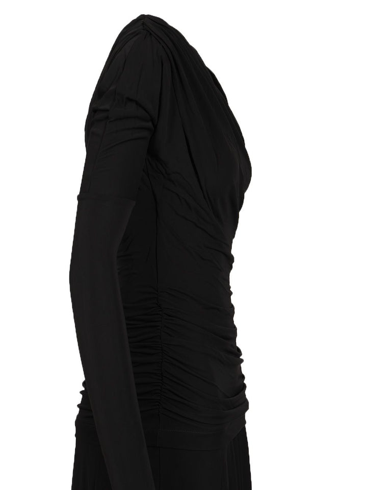Ganni Ruffled Dress Abiti - Nero | 028c7a7a3a44160584e78f7b8f0e4a469bbd697e