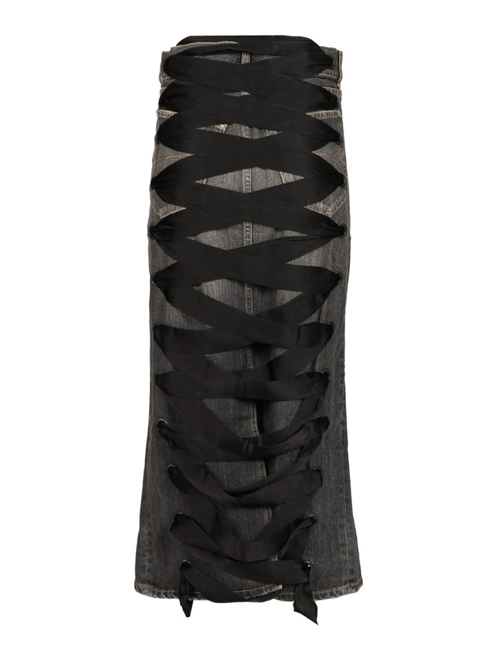 Balenciaga Lace-Up Skirt Gonne - Grey | 1de859d59fbb891eb0d98778c07ec958bb9d55ff