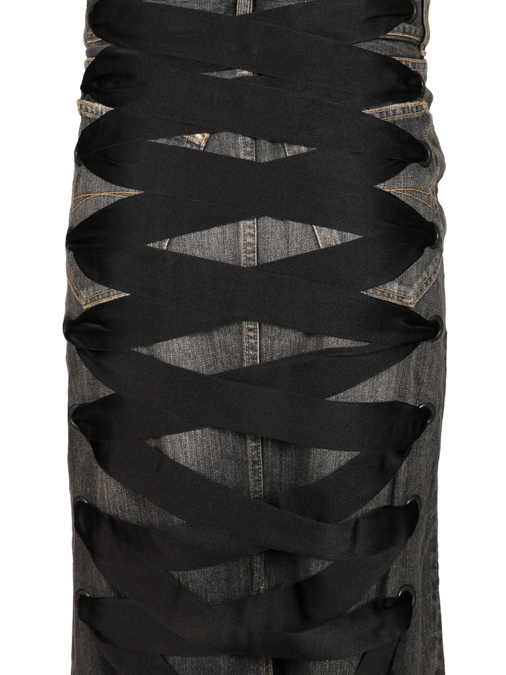 Balenciaga Lace-Up Skirt Gonne - Grey | 8c5aadfbb9fea109ea8d2f870a11505722ab6543