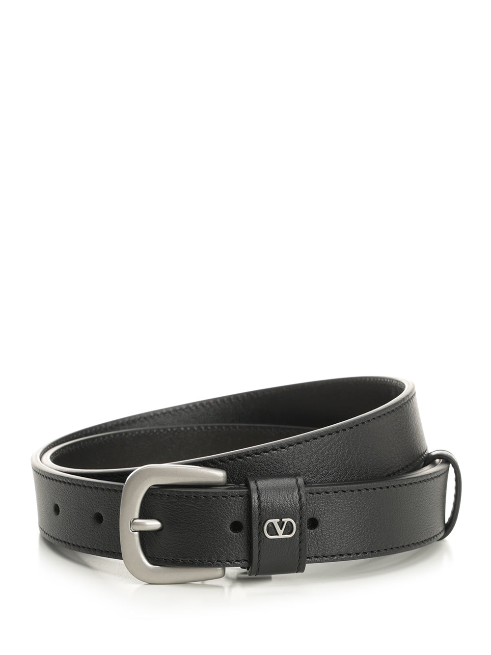 Valentino Garavani Vlogo Signature Leather Belt Cinture - Nero | 436e58cfff57bf5e71b06344404b912a2f3a3378