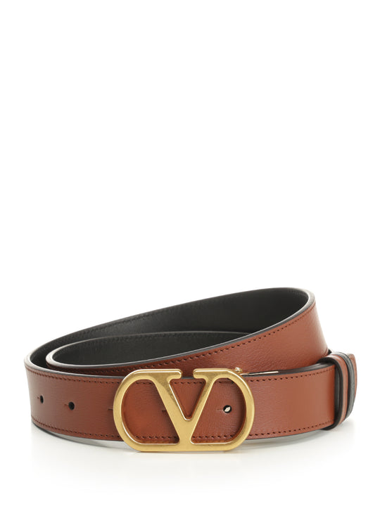 Vlogo Signature Reversible Belt Cinture Marrone