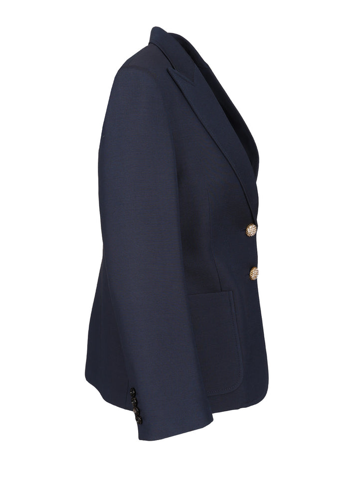 Valentino Garavani Crepe Couture Blazer Giacche - Blu | 42ed88f0ffd058871699e242149edf142e019bd9