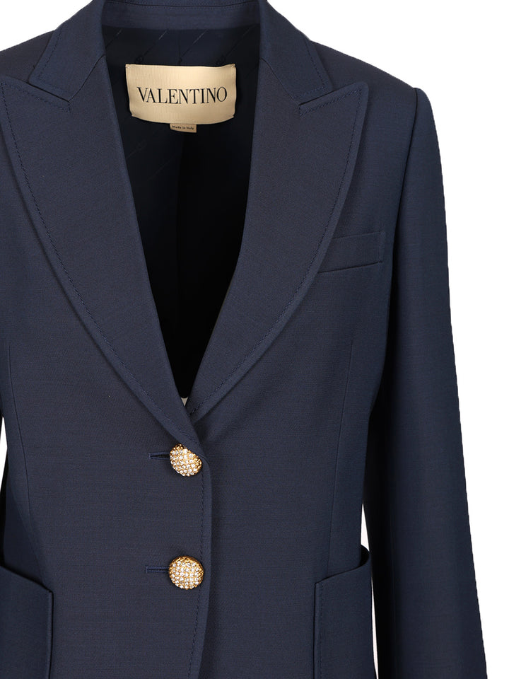 Valentino Garavani Crepe Couture Blazer Giacche - Blu | 7318396d4ace11cbb6f045d705584c39266a884a