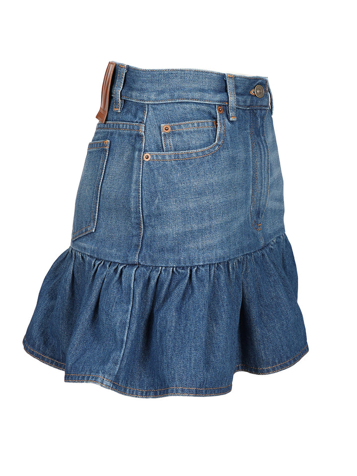 Valentino Garavani Denim Mini Skirt Gonne - Blu | 4fa4e7360de60a16c8c4172b676b5c5a44bec8c2