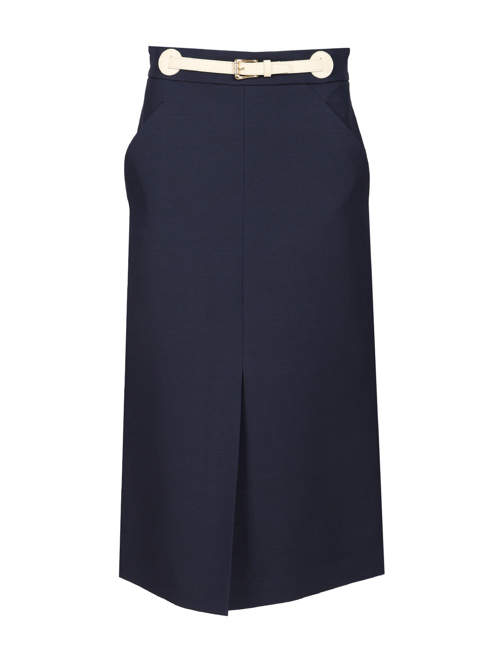 Valentino Garavani Wool And Silk Midi Skirt Gonne - Blu | c9786c414299a59a3e553048705f93c14262fa0f