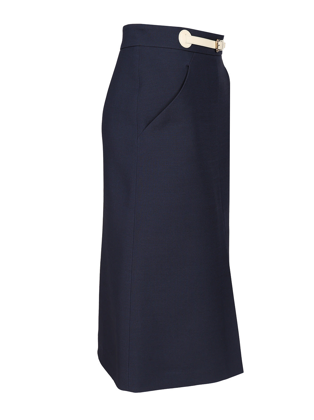 Valentino Garavani Wool And Silk Midi Skirt Gonne - Blu | 2e39ac495a27c58081b3a5310c8085f5218be9cb