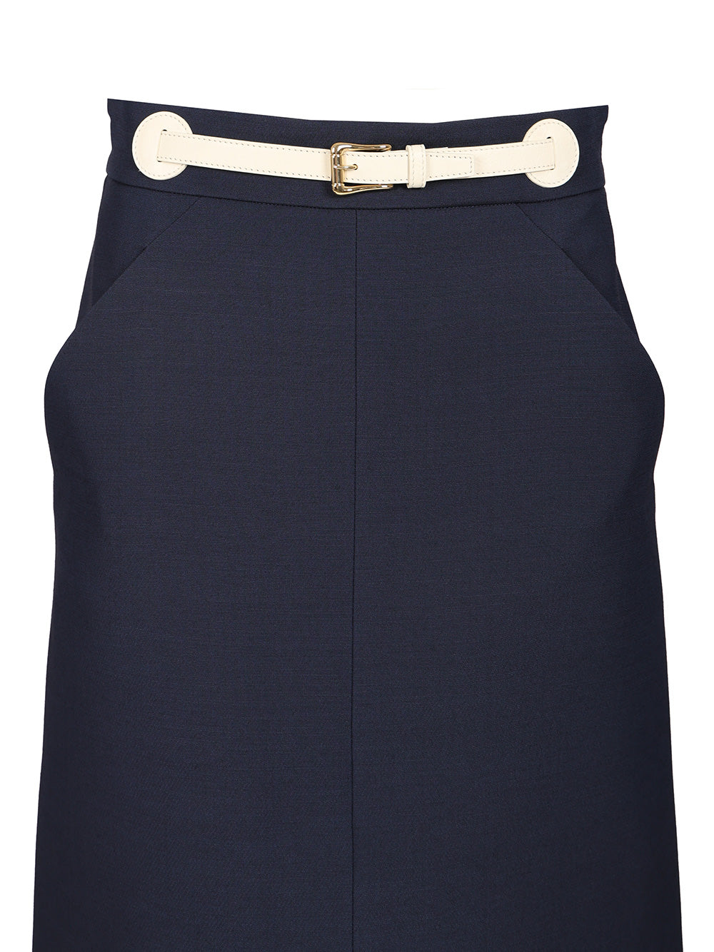 Valentino Garavani Wool And Silk Midi Skirt Gonne - Blu | 9107f1be9307df9f50a923197bd5c368a26640c4