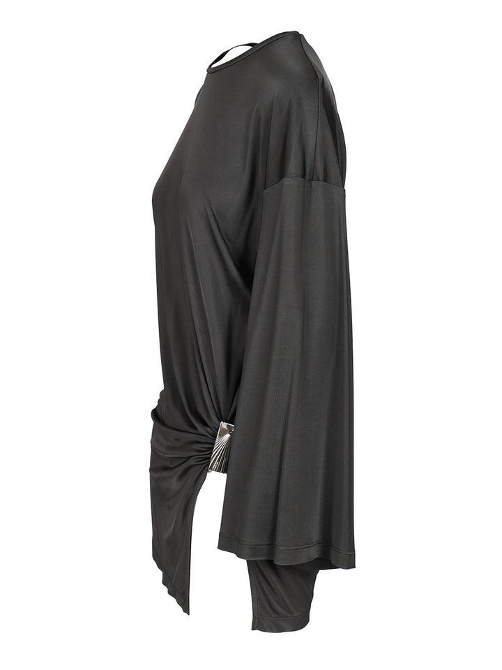 The Attico Shiny Jersey Mini Dress Abiti - Grey | 92356f8bdd35292c92a27154b51ca30912128bad