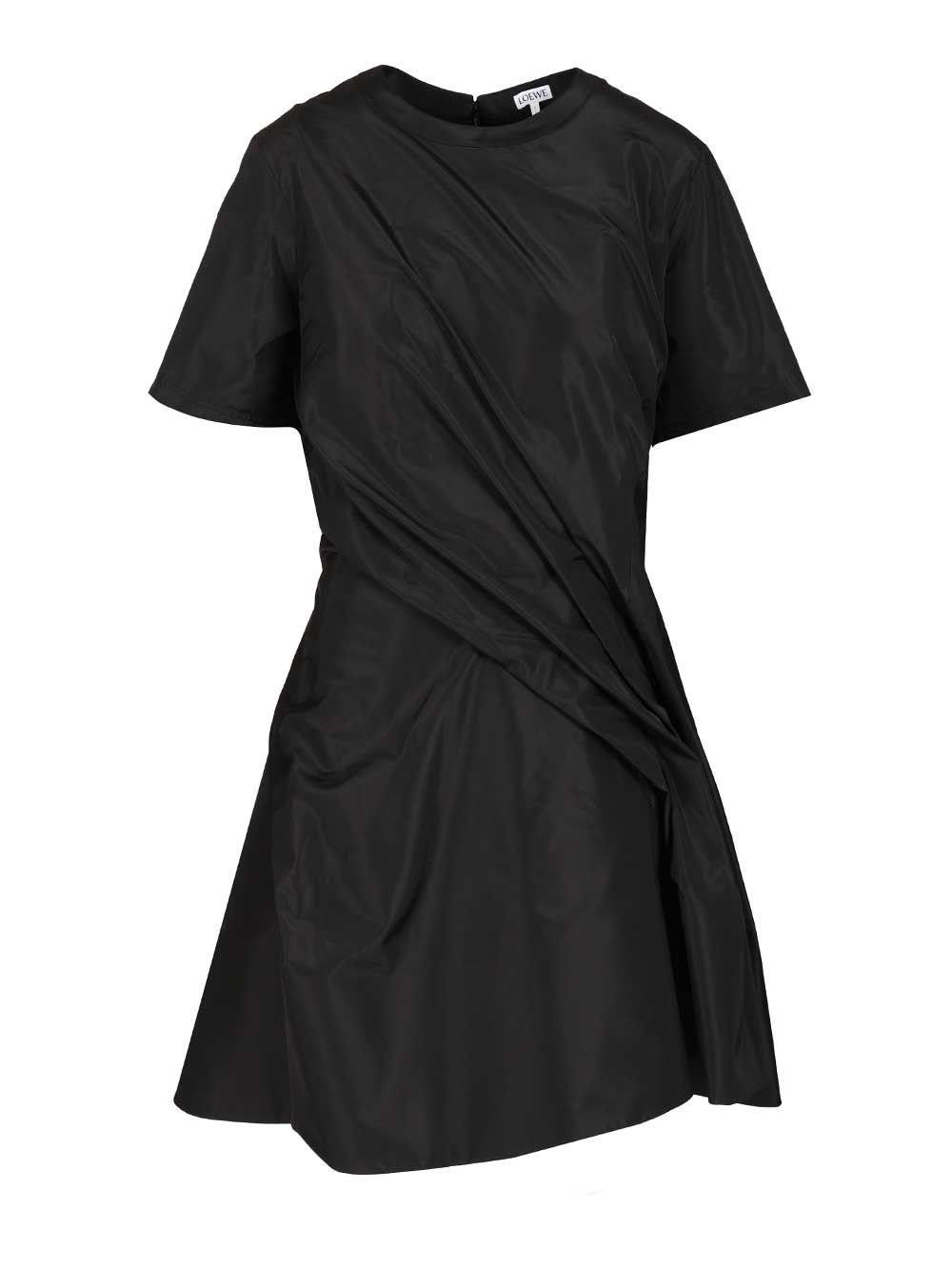 Loewe Twisted Dress In Silk Blend Taffeta Abiti - Nero | d6df3cfe9033dffebd2db9938655ac117a33d368