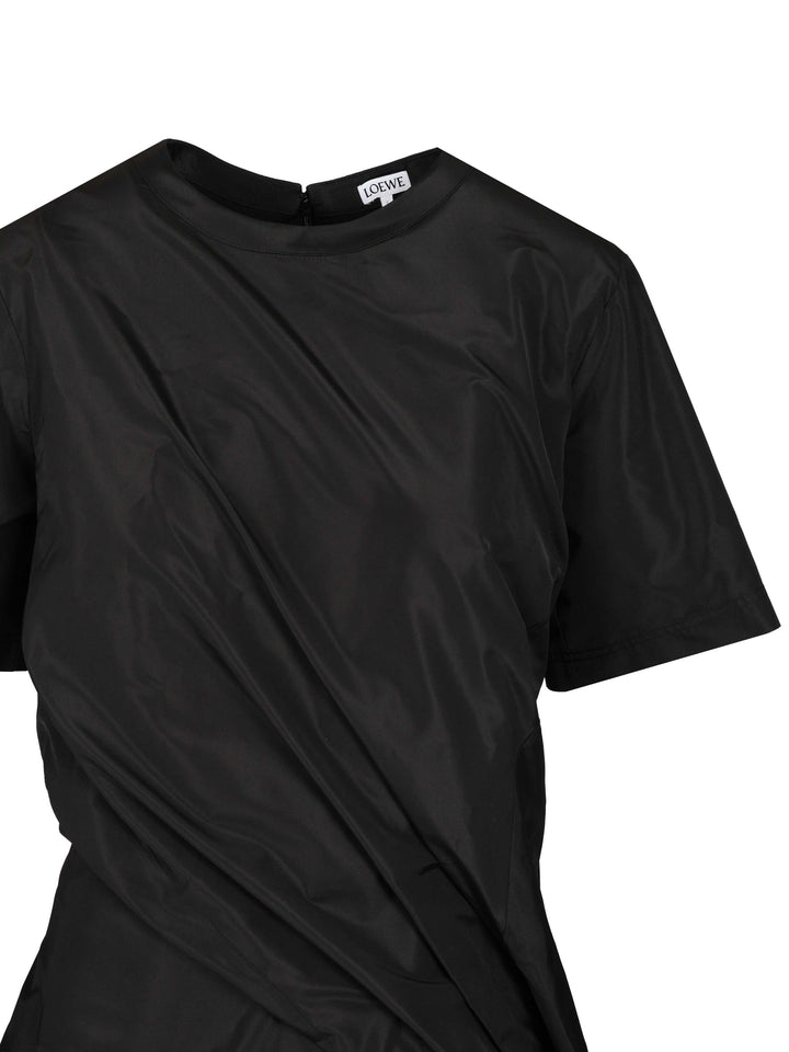 Loewe Twisted Dress In Silk Blend Taffeta Abiti - Nero | 60b89d91aec453ec78944fcd3cdb4ae34647a249